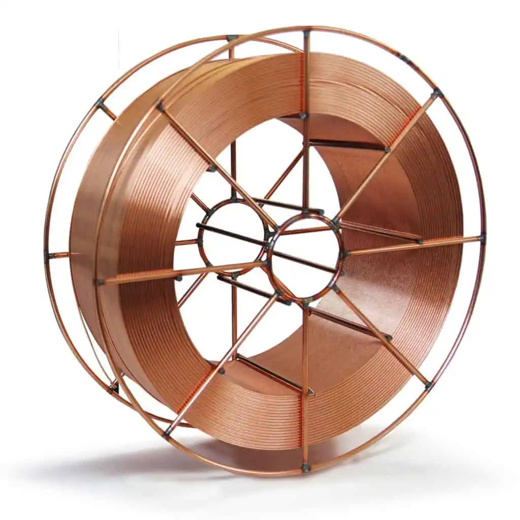 Large spool of copper wire on metal reel