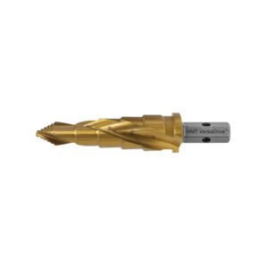 Gold step drill bit with spiral flutes