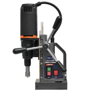 Magnetic drill press with adjustable handle and motor