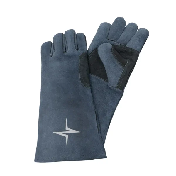 Blue insulated gloves with black palm grip