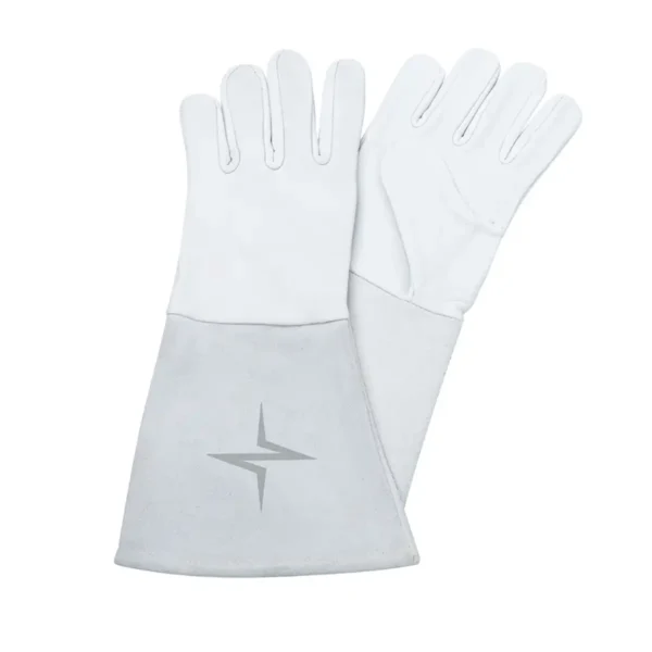 White long-cuff protective work gloves